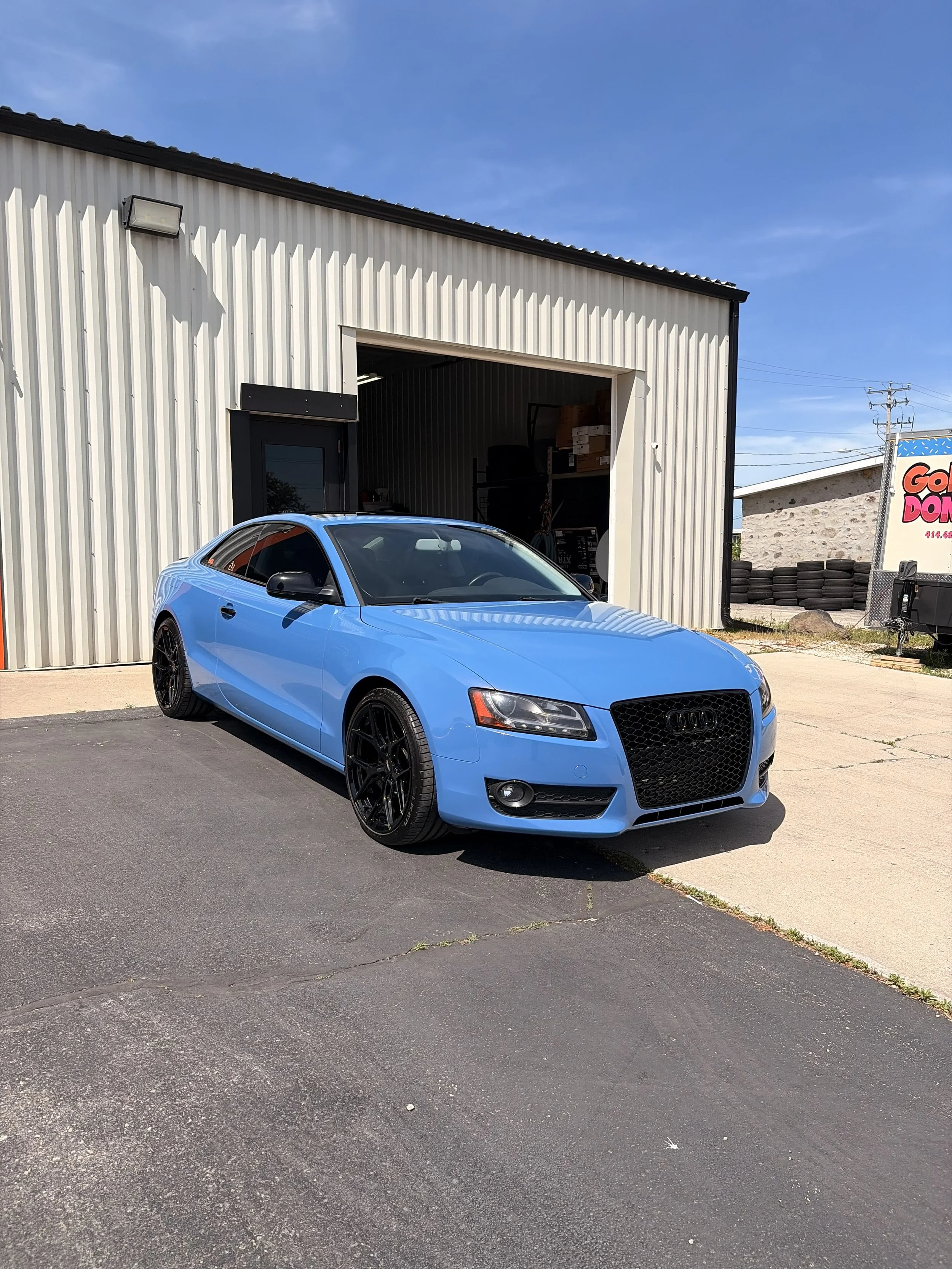 Audi A5 wrapped in Evolv Yaas Marina Metallic color Paint Protection Film