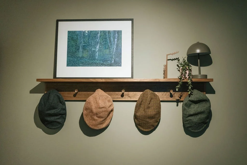 Housing Adaptation. Bespoke adapted hat and coat stand for a older client with reduced mobility.