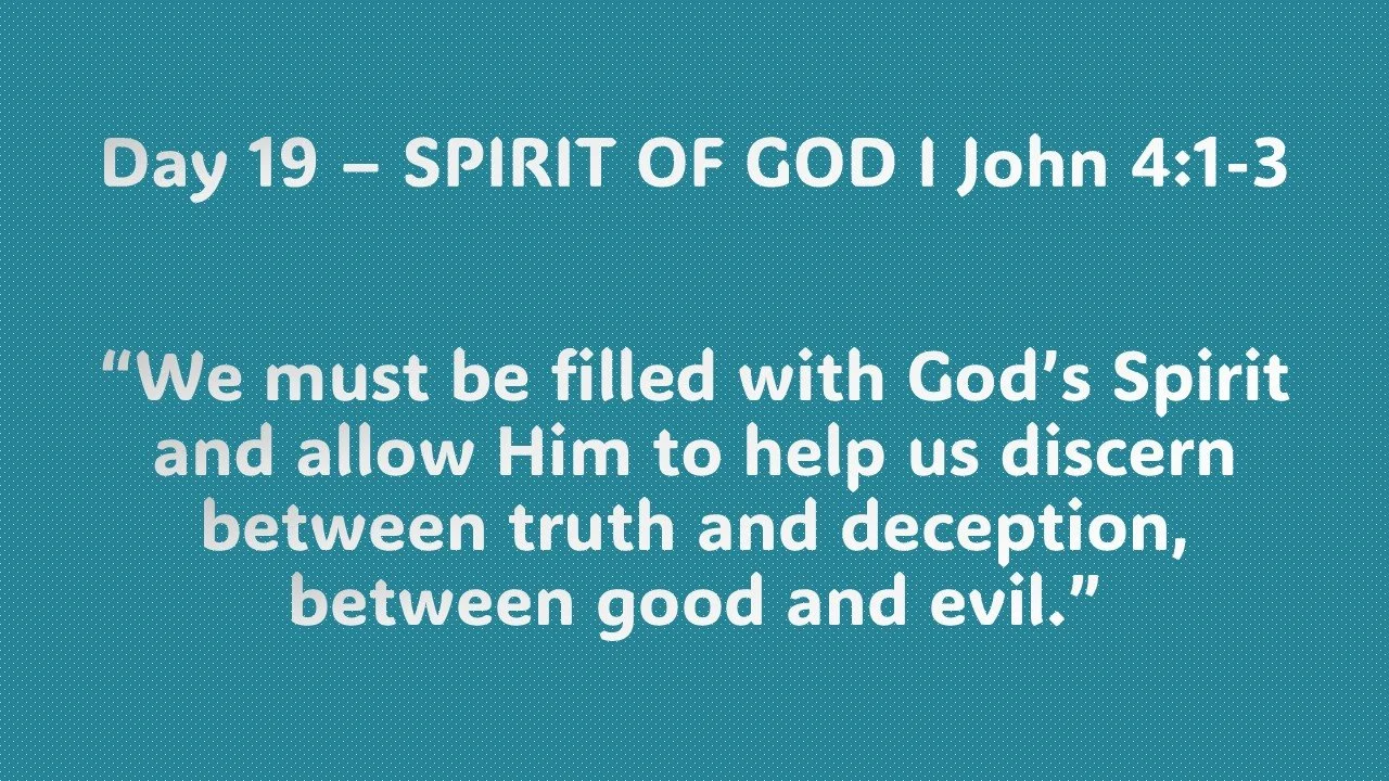 Day 19 – SPIRIT OF GOD