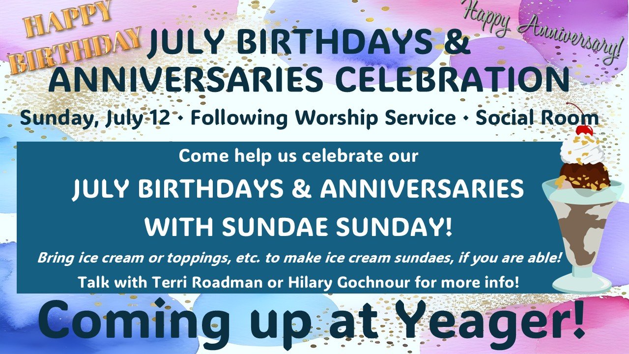 Monthly Birthday &amp; Anniversary Celebration