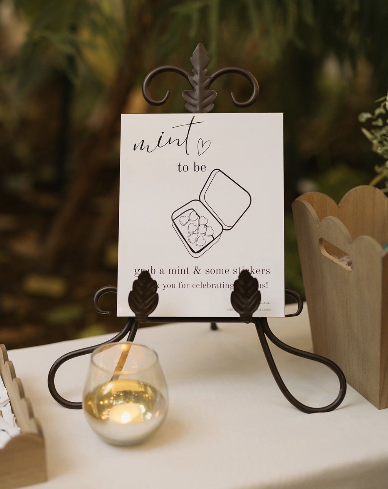 Custom "mint" wedding reception sign