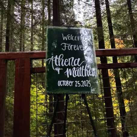 Wedding sign for Athena & Matthew
