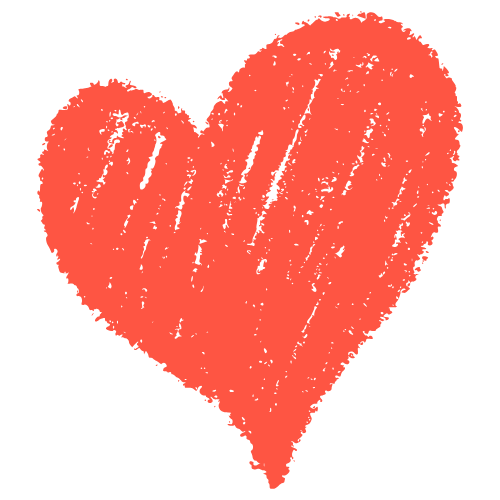 A red heart with a textured, distressed appearance.