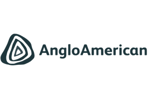 Logo of AngloAmerican company featuring a stylized triangle and the company name.