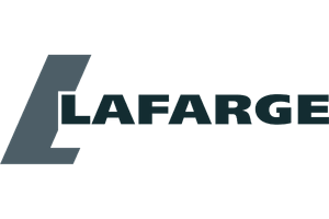 Lafarge logo with a stylized 'L' and the company name in black text.