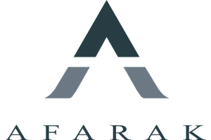 Logo with a stylized letter 'A' and the word 'AFARAK' underneath