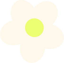 Simple illustration of a white flower with a light yellow center against a black background.