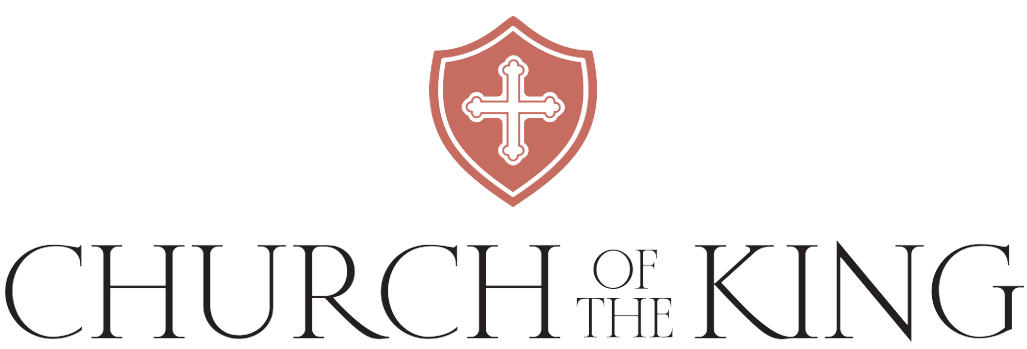 Logo for Church of the King featuring a shield with a cross inside.