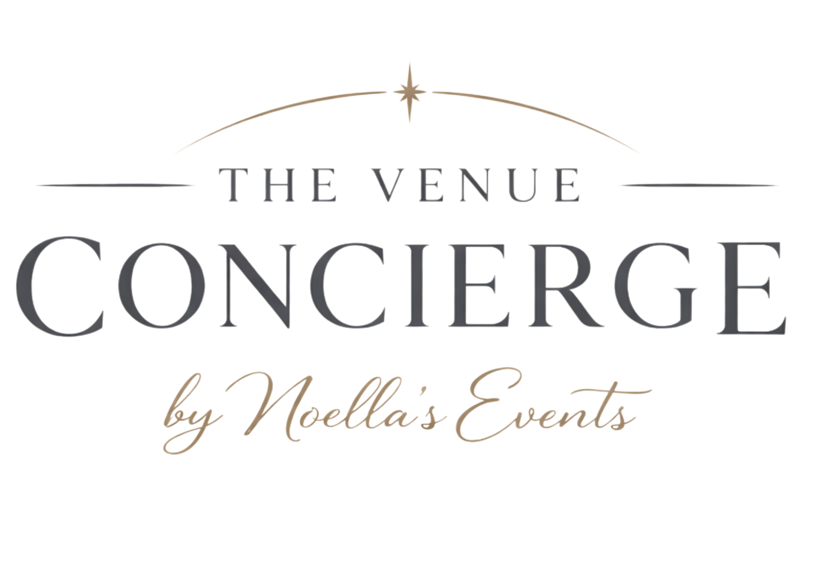 Event logo titled 'The Venue Concierge by Noella's Events' with a decorative design including a star and curved line.