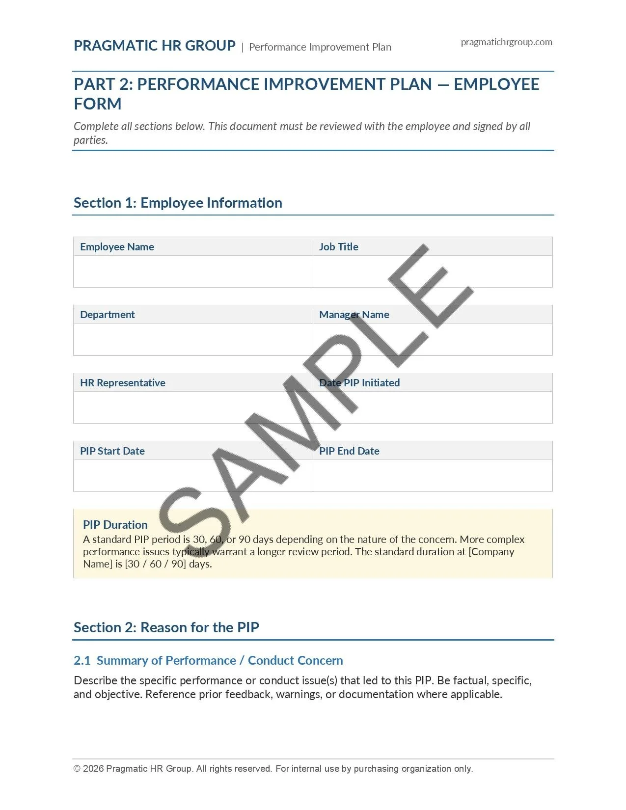 Performance Improvement Plan for Managers (Downloadable Template ...