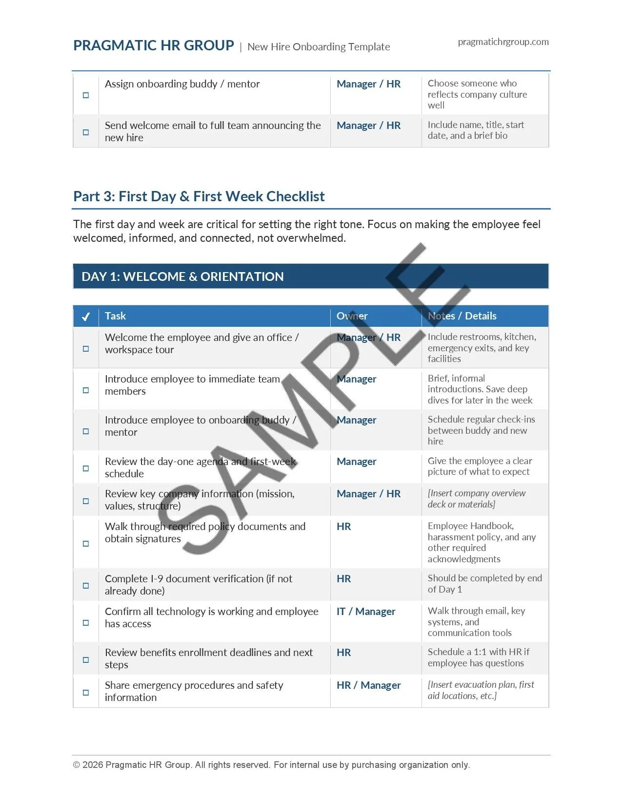 New Hire Onboarding Checklist for Small Business (Template) | Pragmatic ...