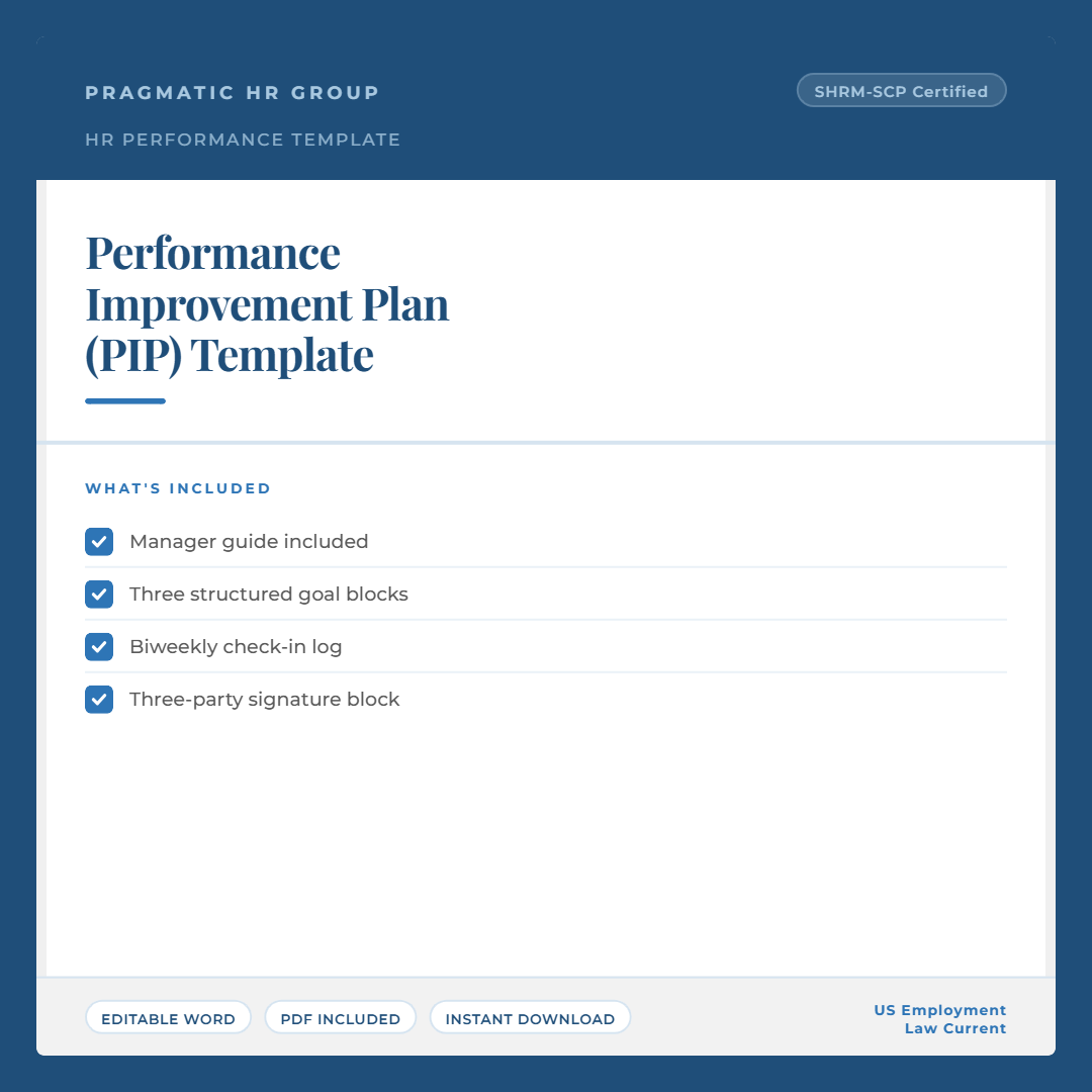 Performance Improvement Plan (PIP) Template