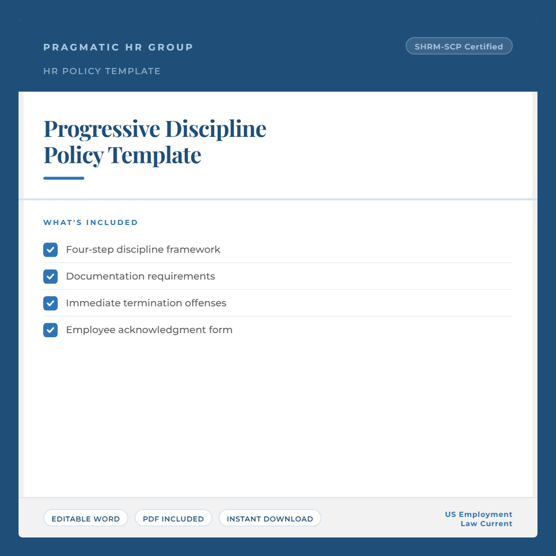 Progressive Discipline Policy Template