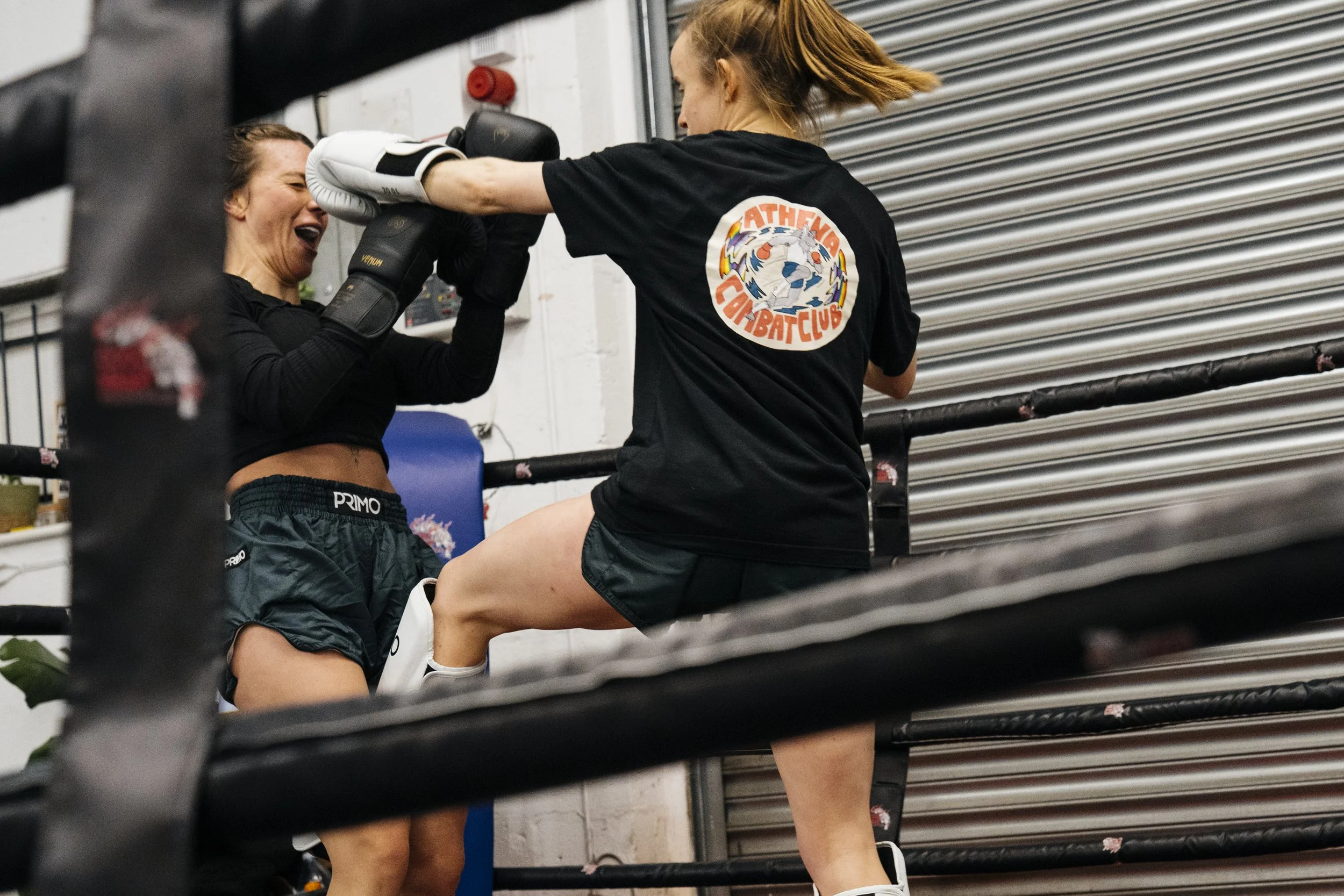Ash Guest, UK No.8, in the ring at Cool Heart Muay Thai studio, Bristol