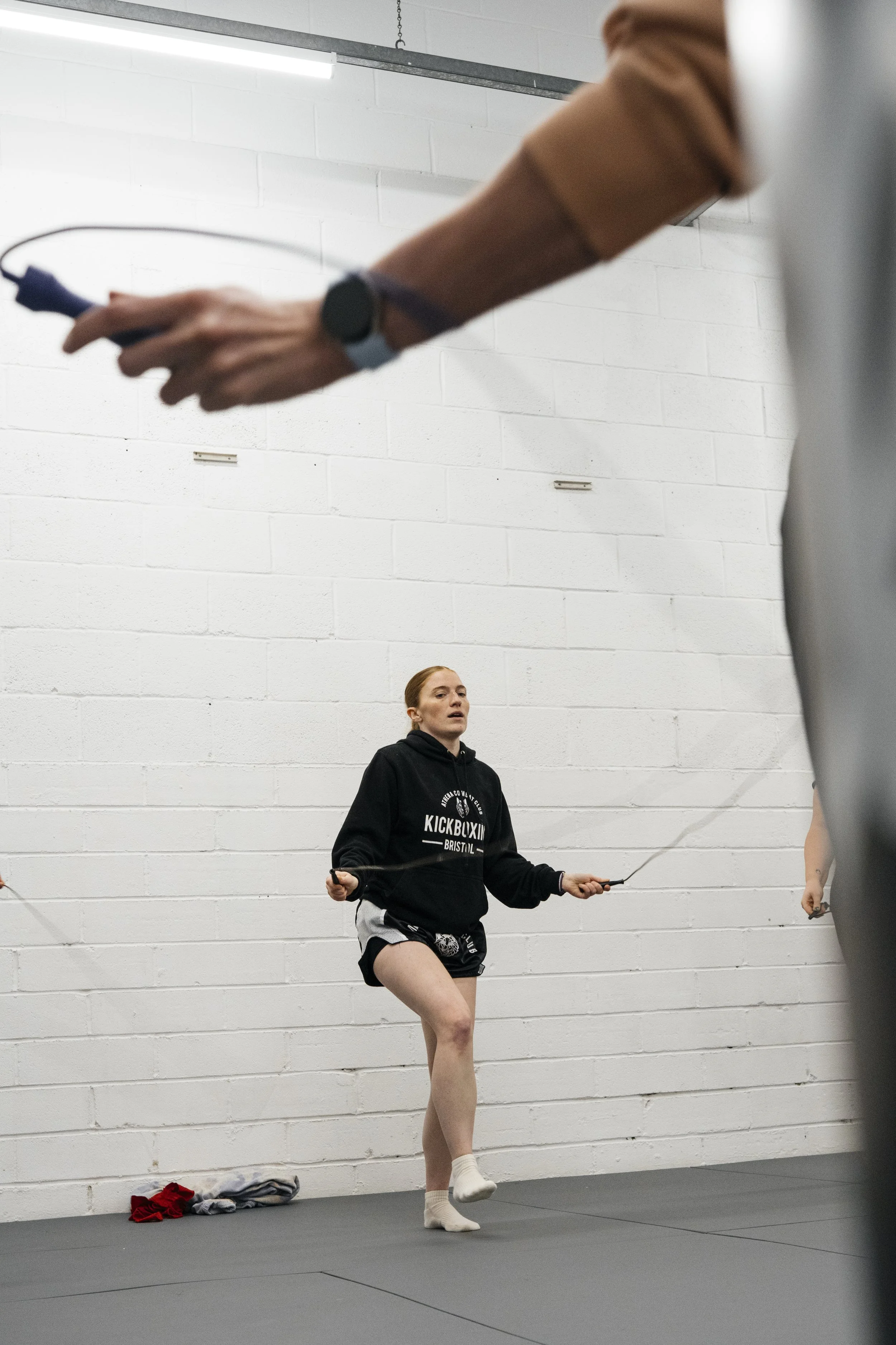 Fighter skipping at Athena Combat Club Fighter's Class at Cool Heart Muay Thai Studios, Bristol