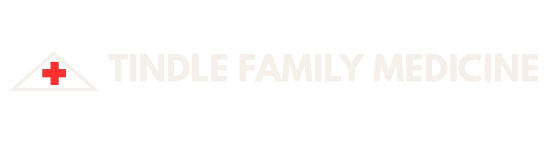 Logo for Tindle Family Medicine with a red cross inside a triangle.