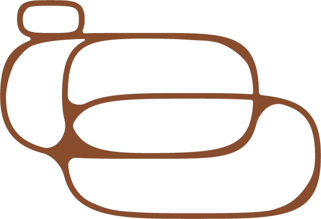 interbeing•bodywork brand mark in rust