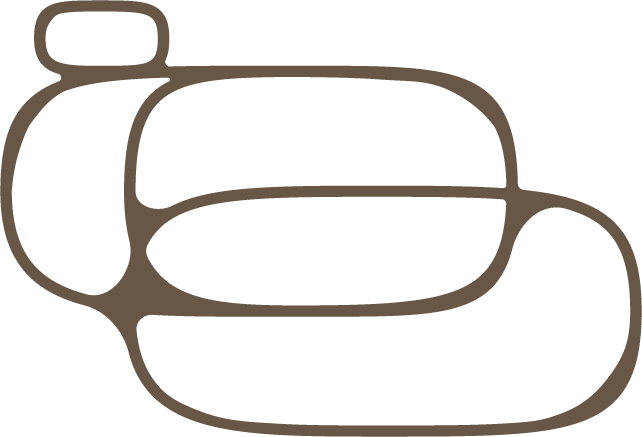 interbeing•bodywork brand mark in chocolate brown