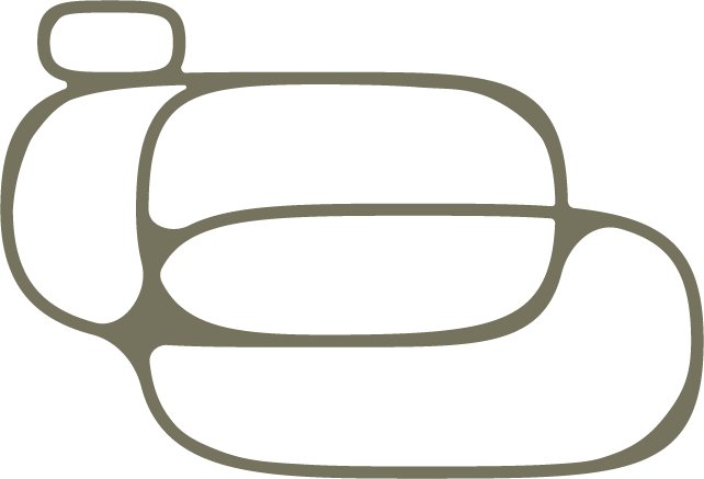 interbeing•bodywork brand mark in sage green