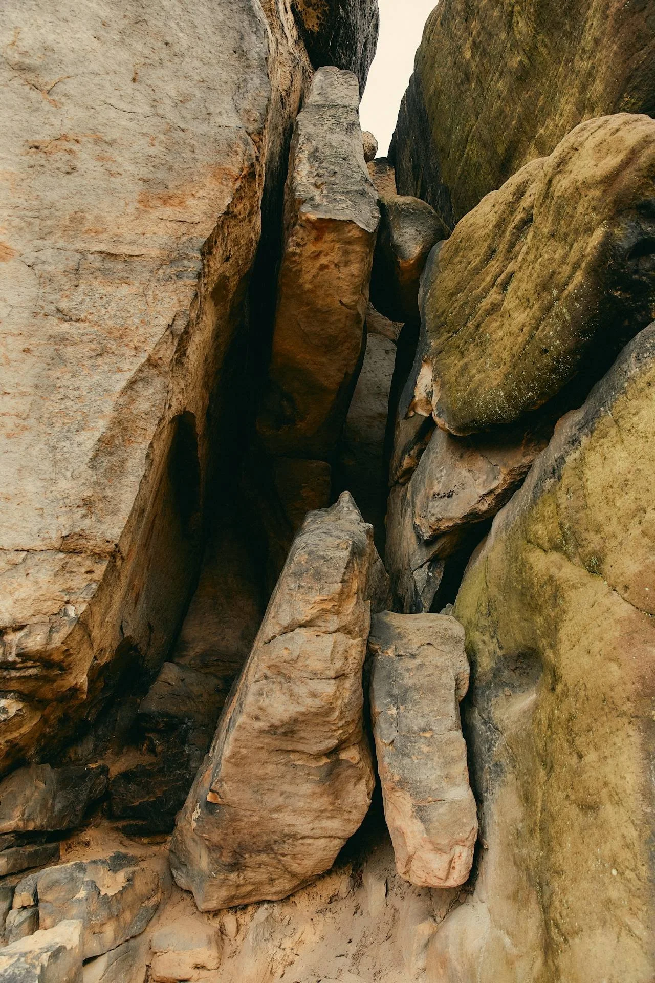 large cliff rocks stacked on top of one another
