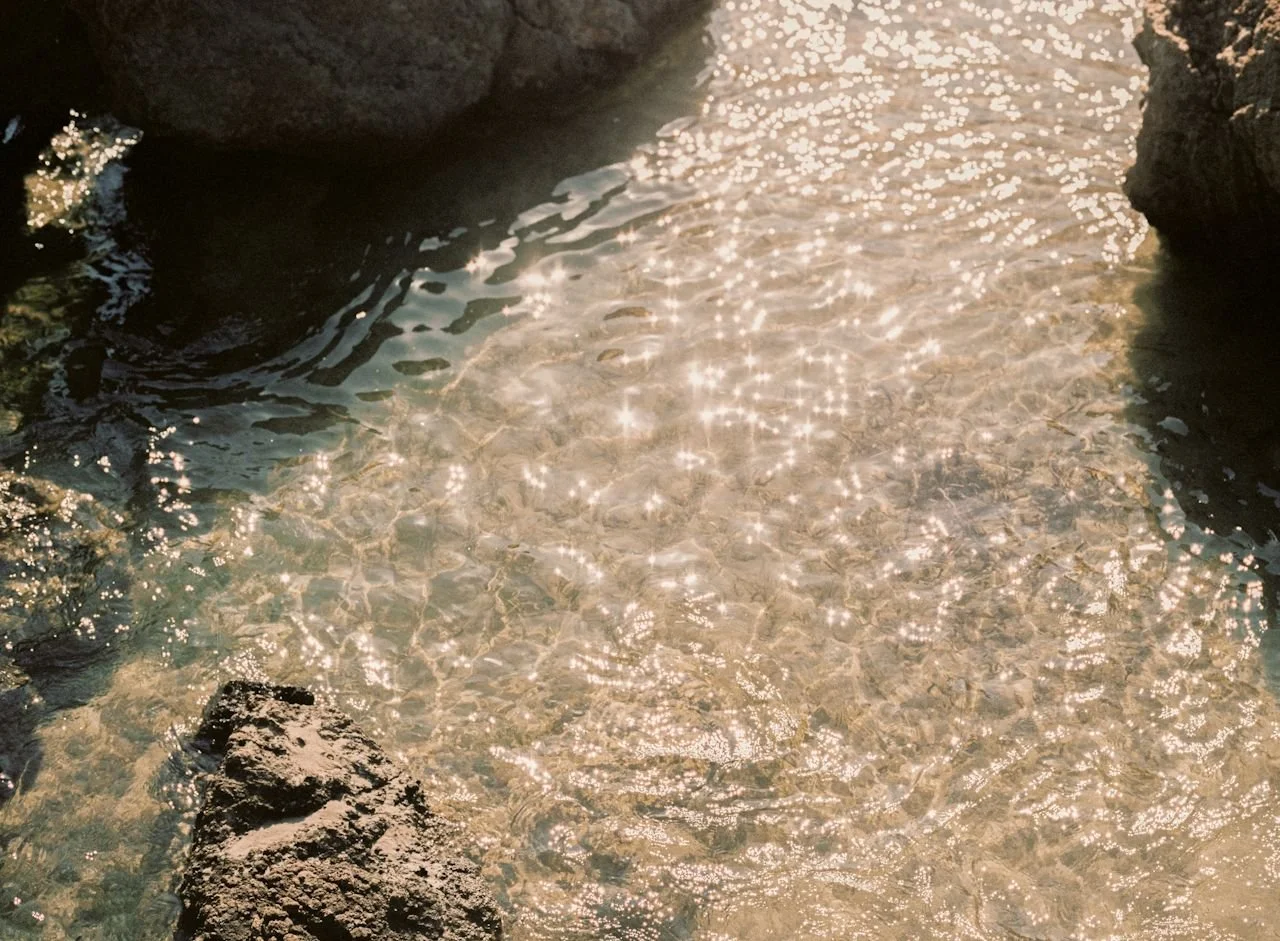 aerial photo of water flowing over rocks in a river