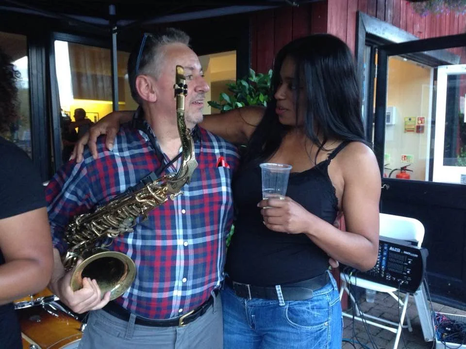 She was the singer in a great reggae band, asked me to play a tune with her. Couldn't say no to that now could I ;-)