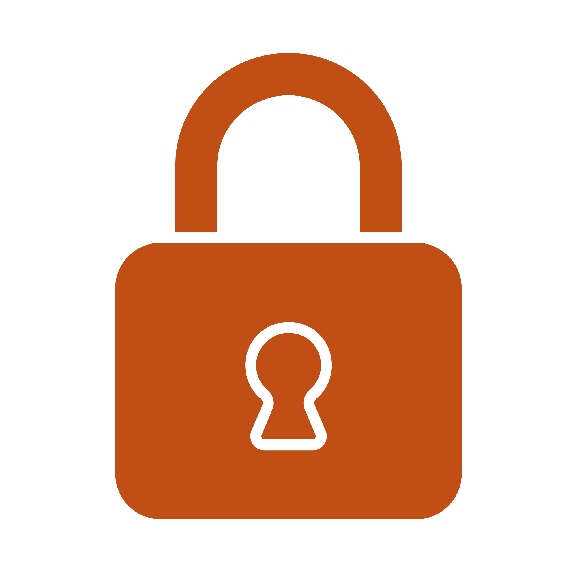 Icon of a brown padlock with a keyhole on a black background.