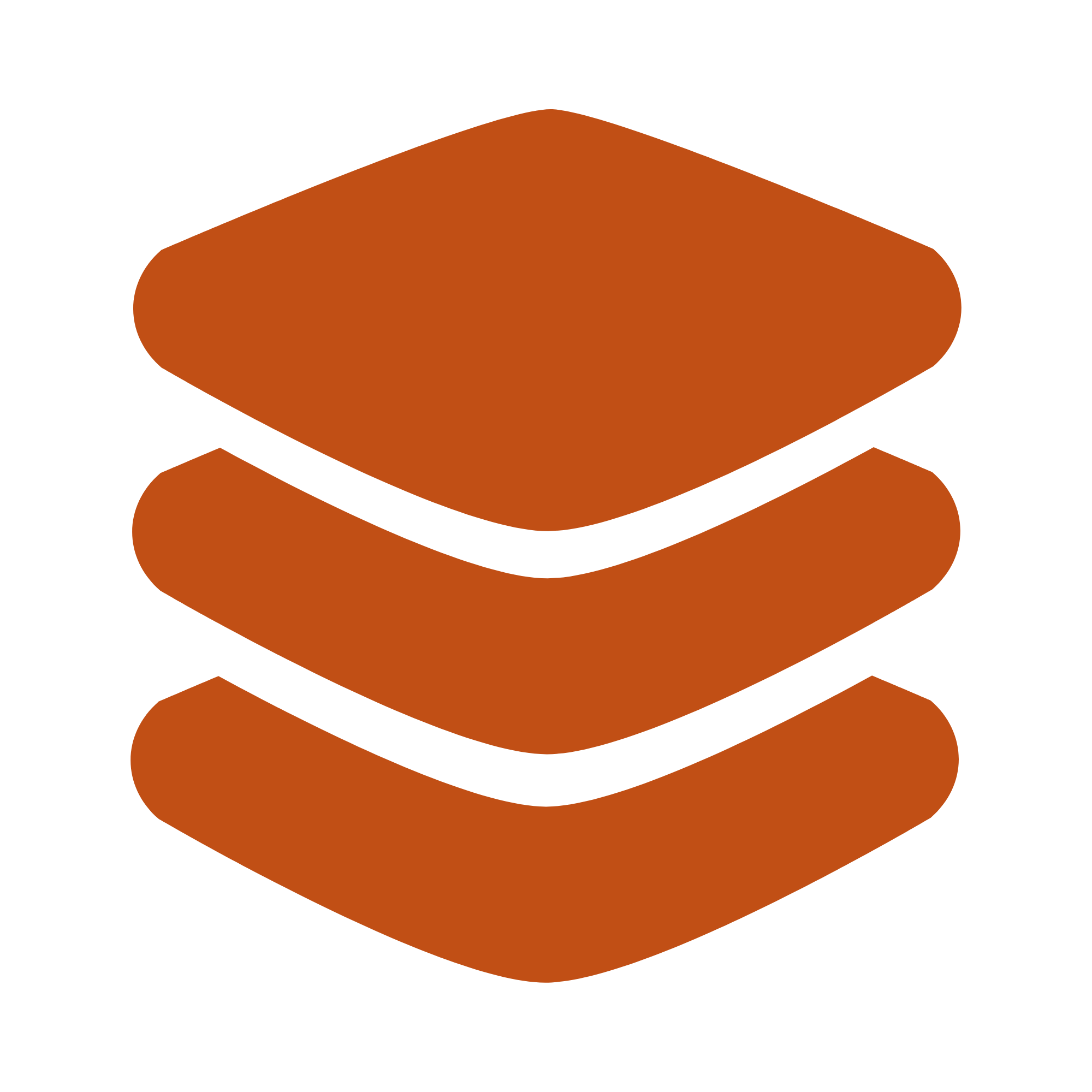 Icon of three stacked layers in brown