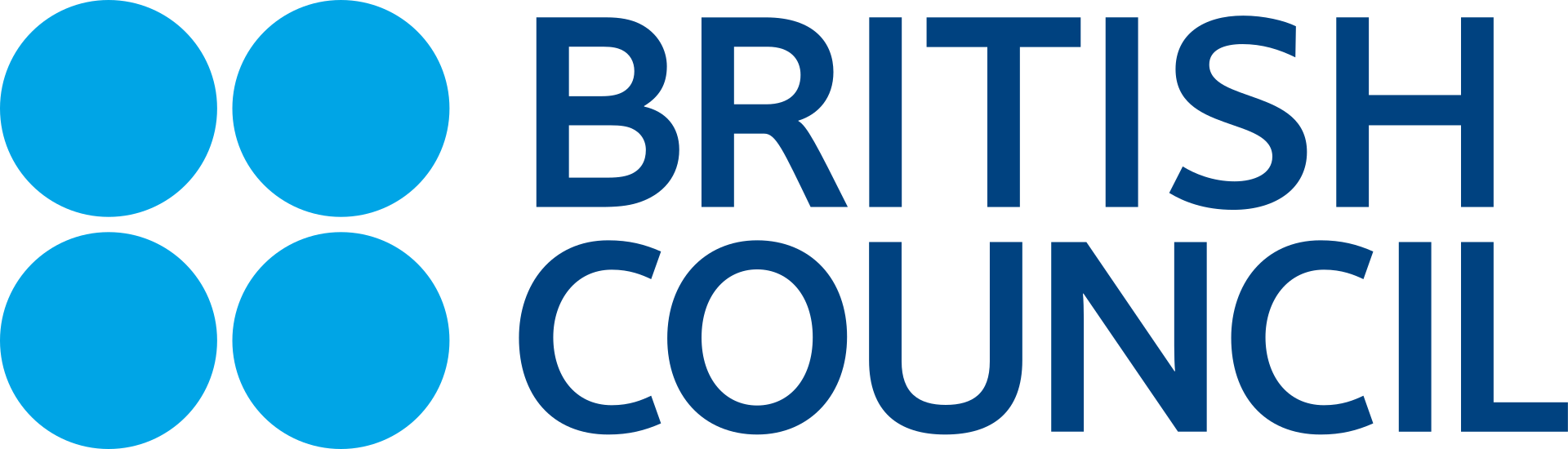 British Columbia logo with four blue circles and the words 'British Columbia' in dark blue.