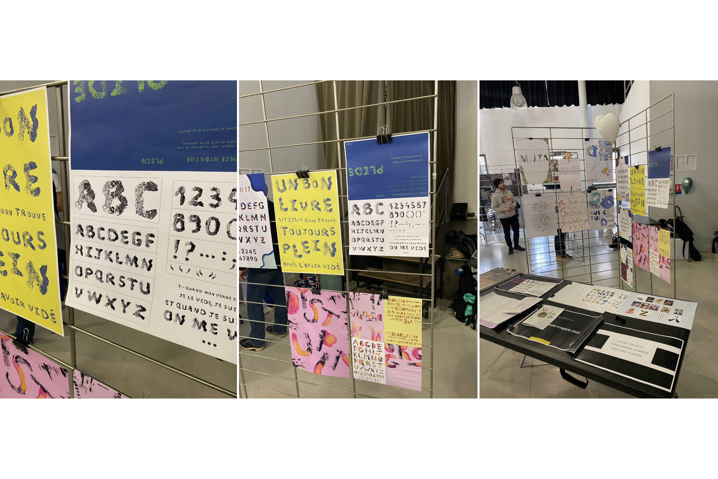 Affiche typographique Plide conçue par assemblage de bois aluminium et plantes par L'Atelier d'Ax