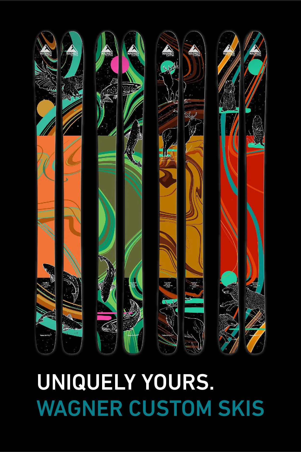 Wagner Custom Artist Series skis by Teenybotanist