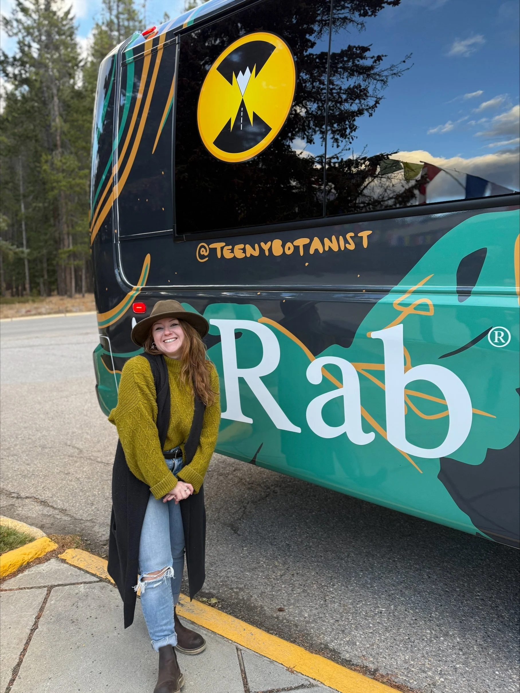 Teenybotanist at the wrapped Banff Airporter shuttle