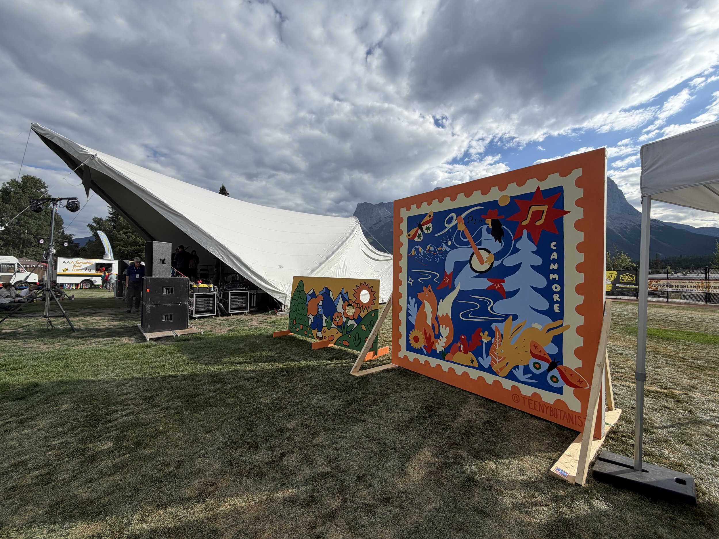 Out of Office mural on display at Canmore Folk Festival