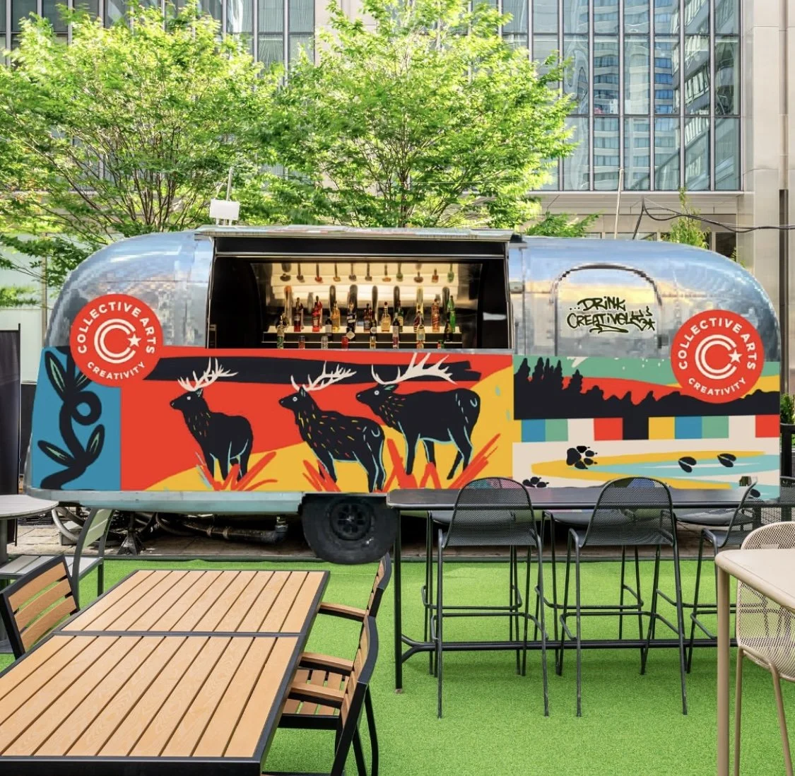 Collective Arts Airstream trailer wrapped in Teenybotanist artwork