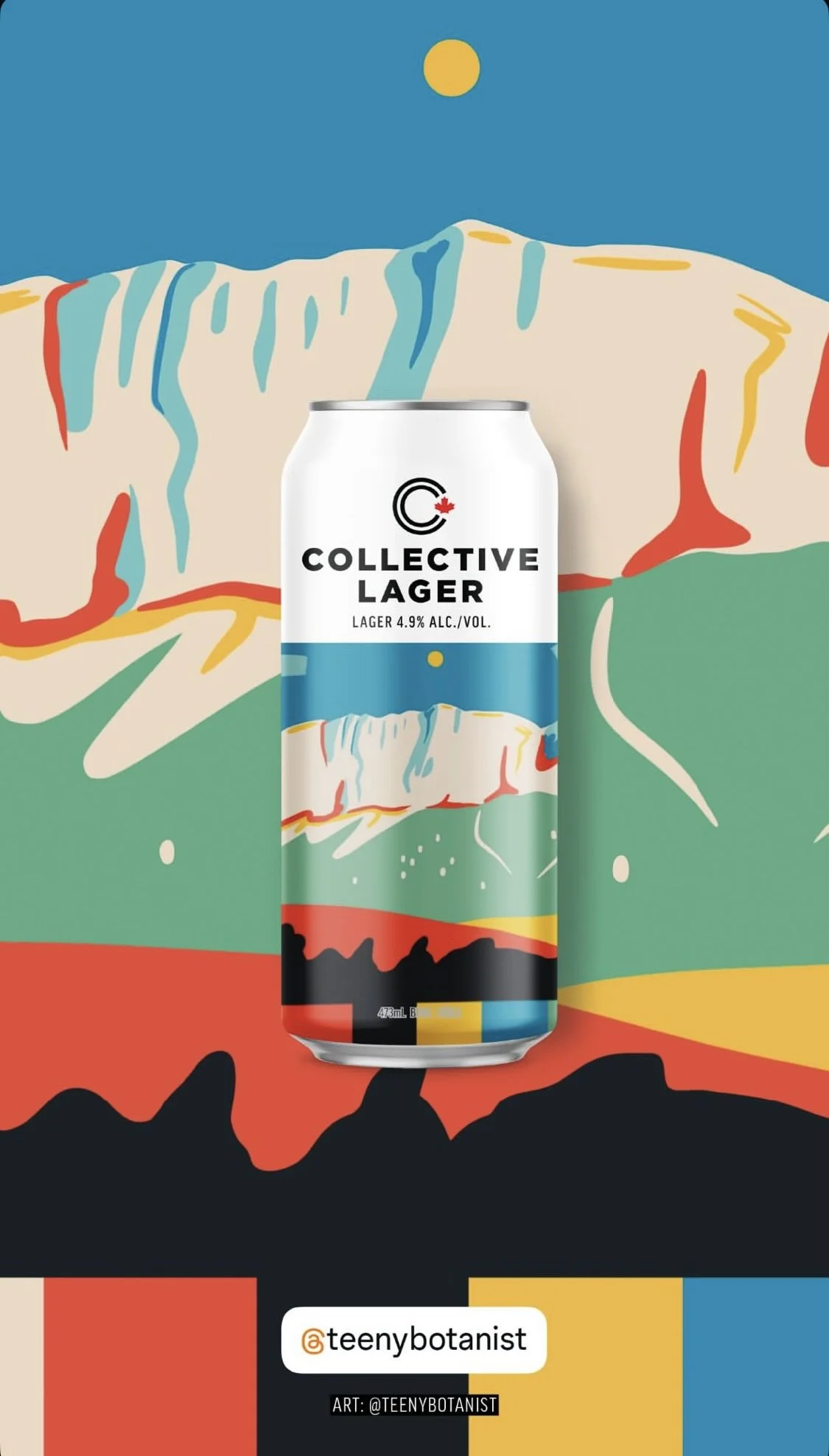 Collective Lager can against Teenybotanist's full artwork