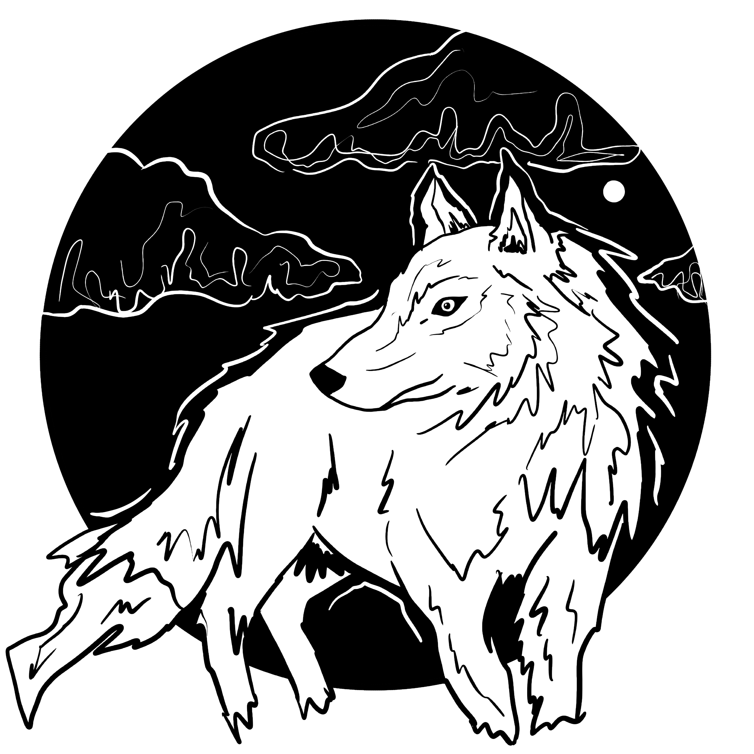 Wolf illustration by Teenybotanist