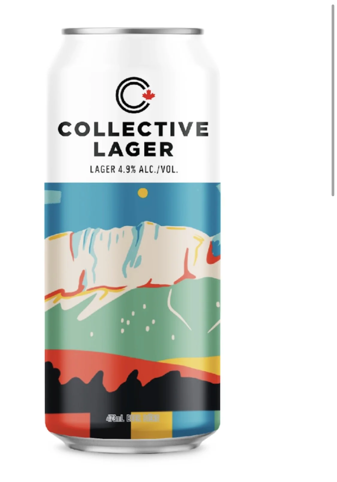 Collective Lager can with Teenybotanist's Mount Yamnuska artwork