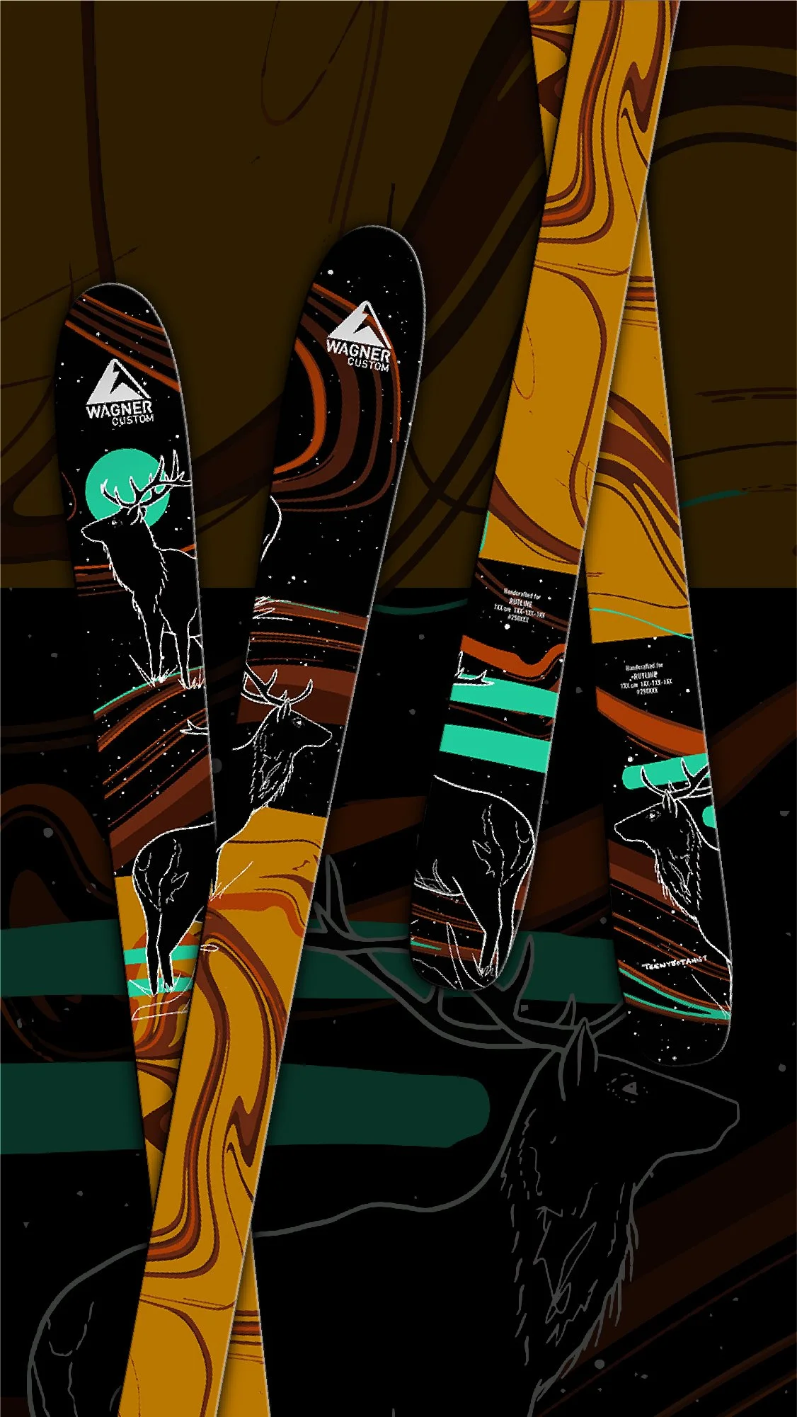 Wagner Artist Series ski topsheet design by Teenybotanist