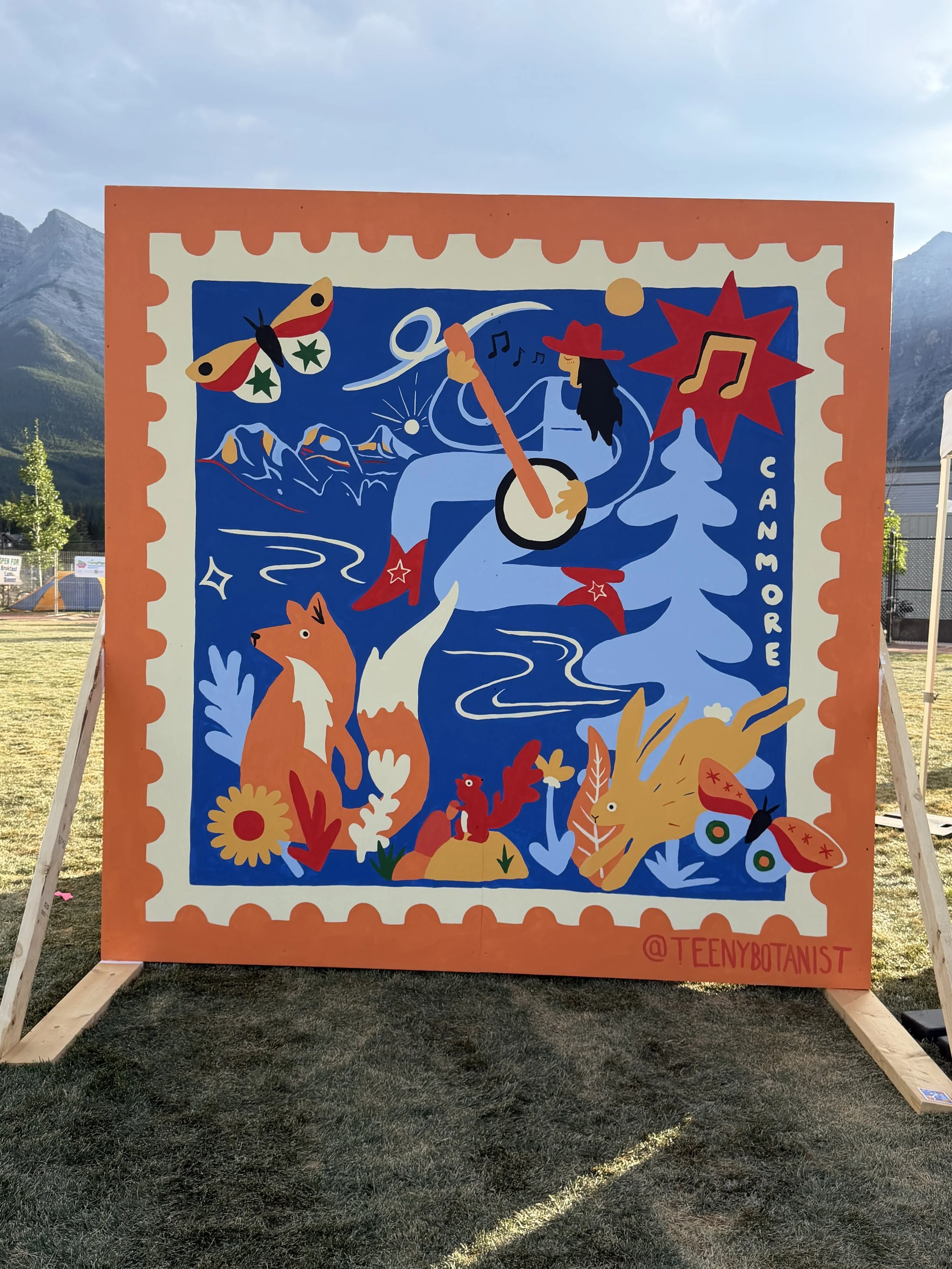 Finished Out of Office mural panel in Canmore