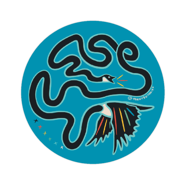 Silly Goose sticker by Teenybotanist, close-up of the design