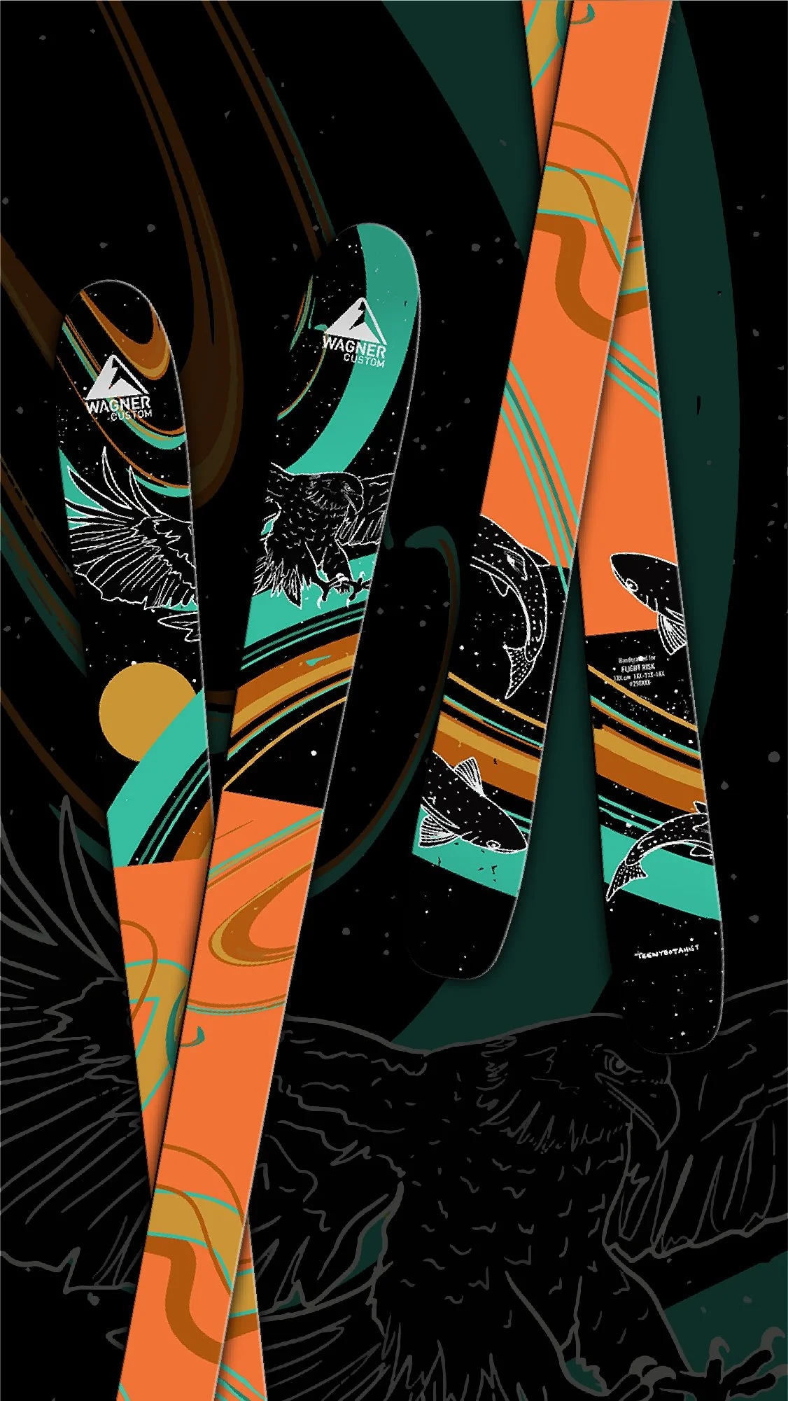 Wagner Artist Series ski topsheet design by Teenybotanist