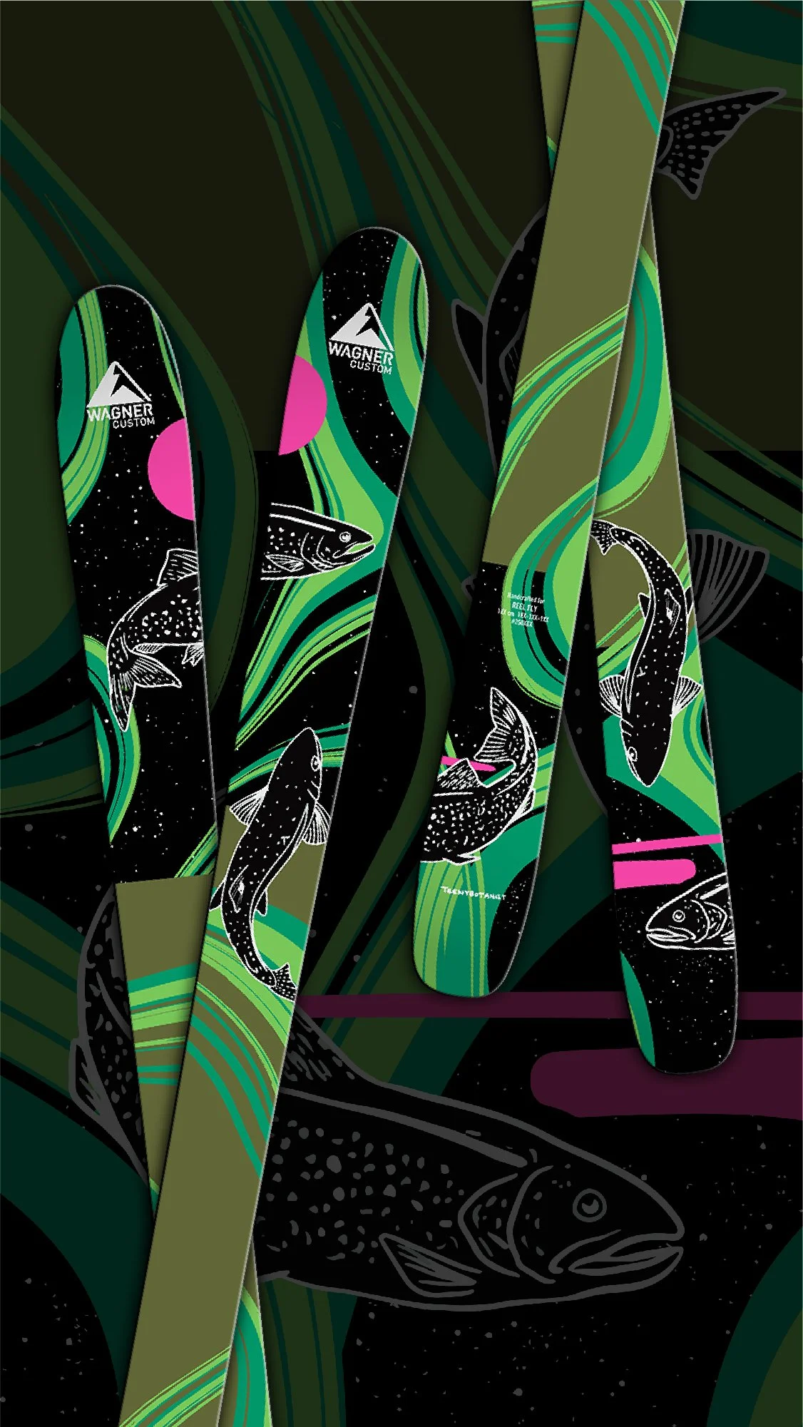 Wagner Artist Series ski topsheet design by Teenybotanist