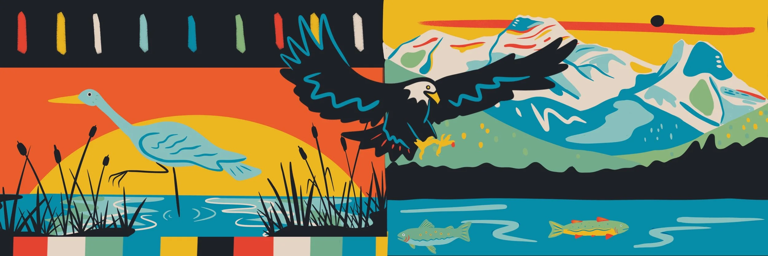 Utility box wrap panel with a Bow Valley landscape, Dead Man's Flats