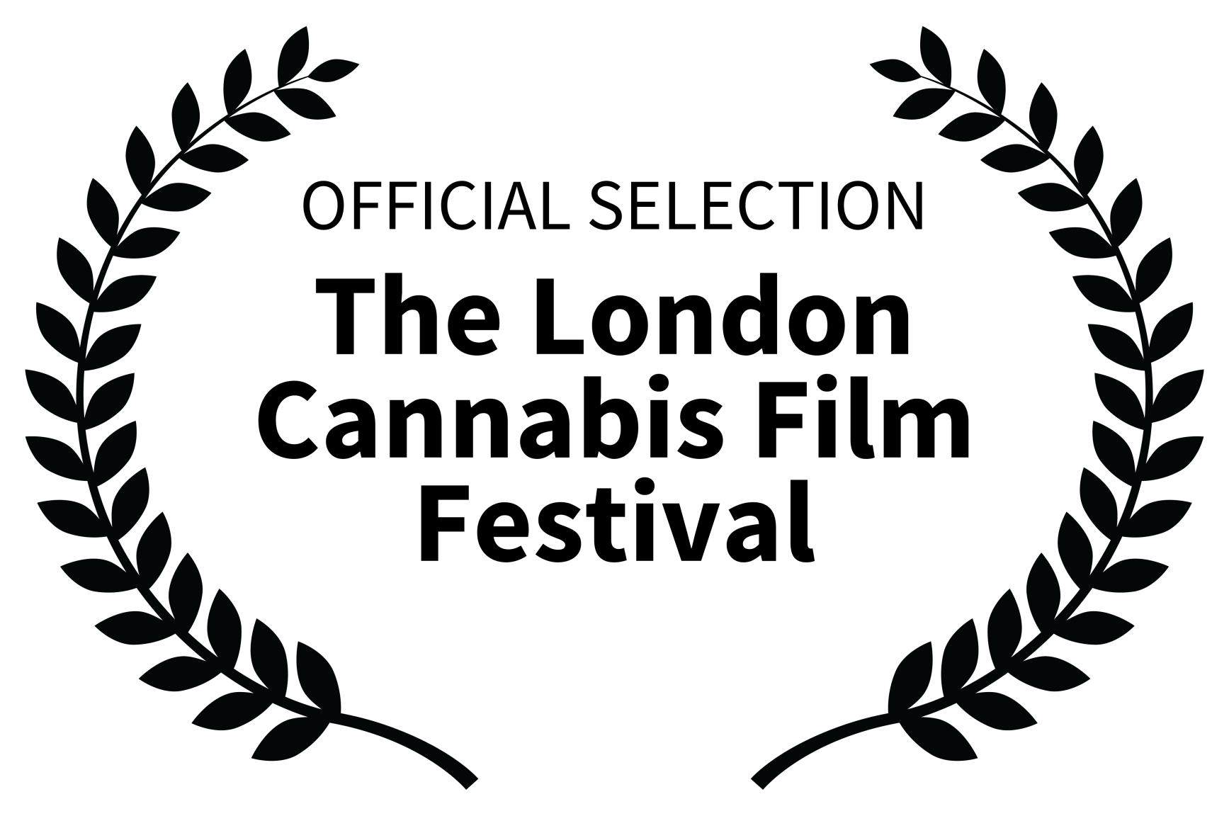 Black silhouette of a laurel wreath on a black background.