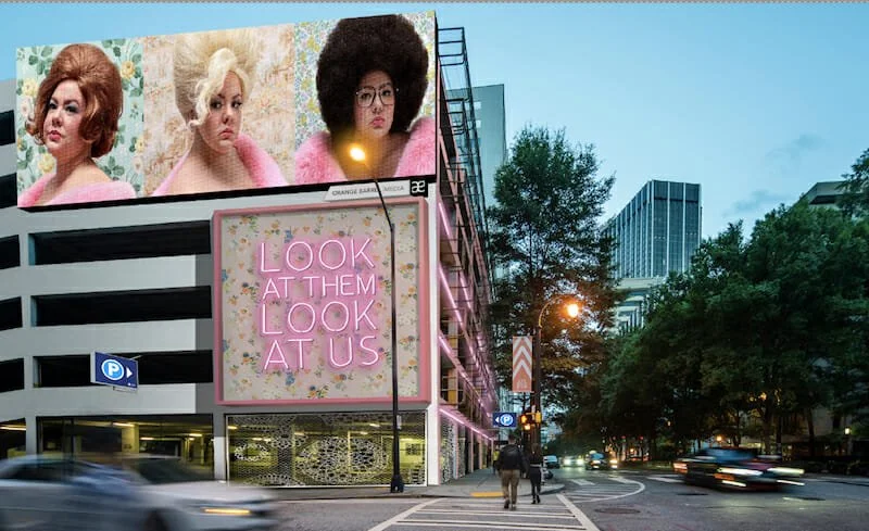 Public art installation in downtown Atlanta, produced with support from Orange Barrel Media that includes curated digital display featuring emerging BIPOC artists.