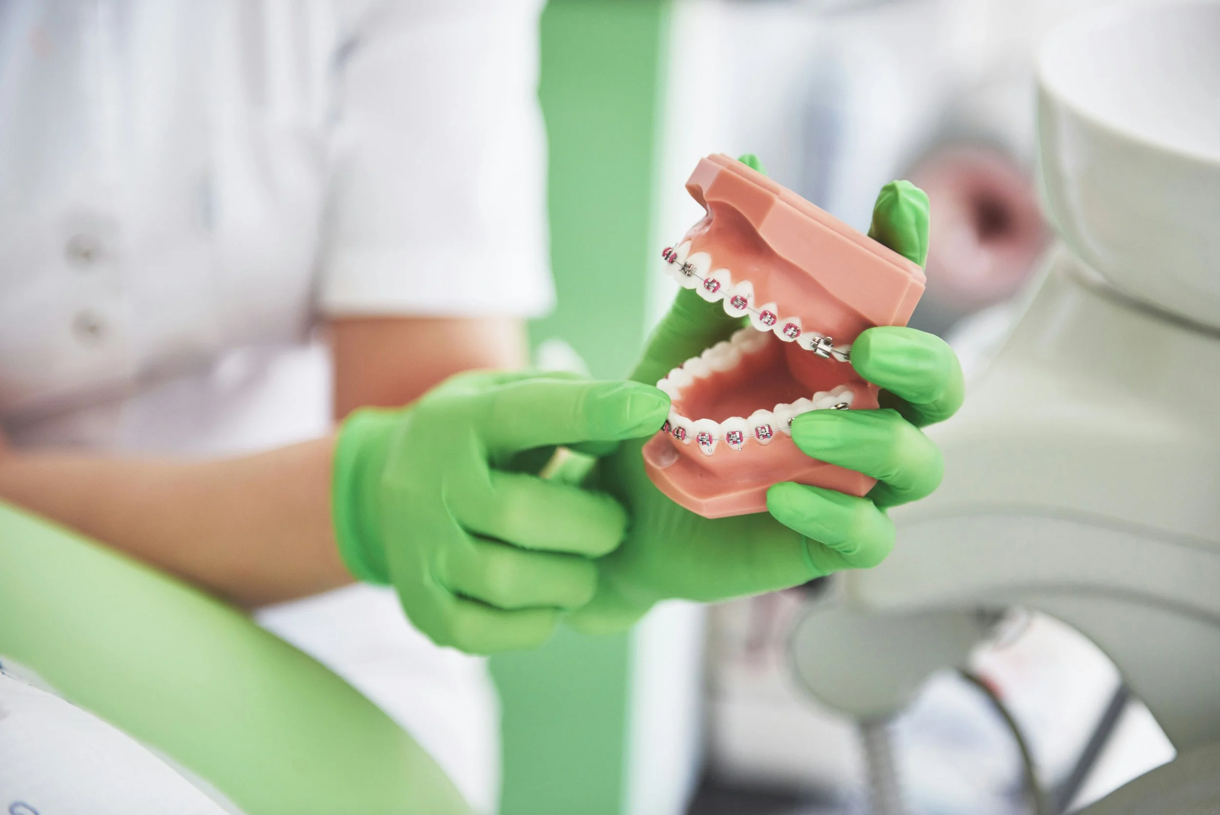 Orthodontic instruments and a dental model at Beth&rsquo;s Braces in Las Vegas