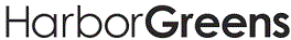 Harbor Greens logo with the word 'Harbor' in black and 'Greens' in bold black