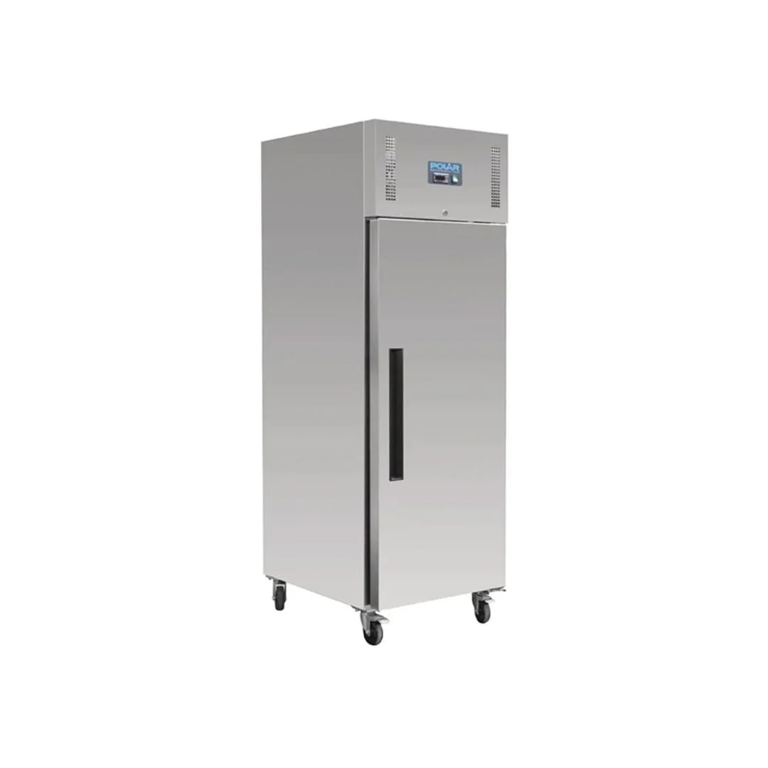 Single door upright fridge on wheels