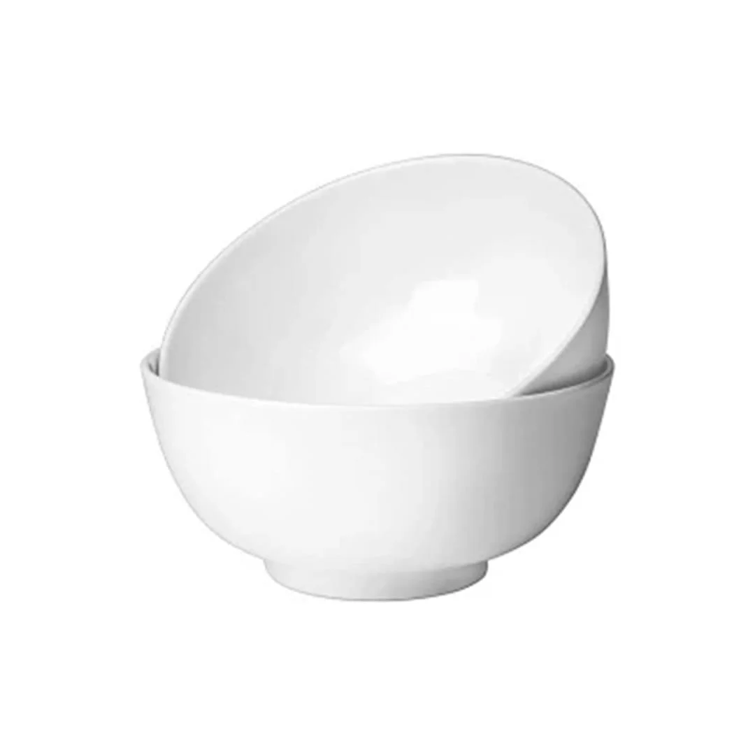 tacked white porcelain noodle bowls with smooth finish for contemporary dining