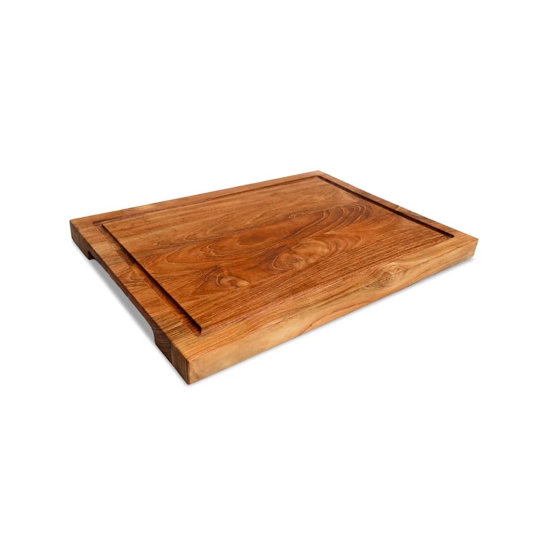 Wooden carving board 48 x 25cm with juice groove for meats and roasts